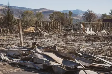 Neighborhood after a natural disaster
